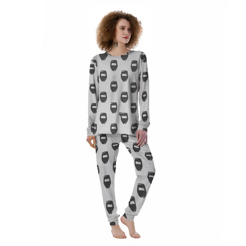 Mask Welding Print Pattern Women's Pajamas Polyester pajama sets