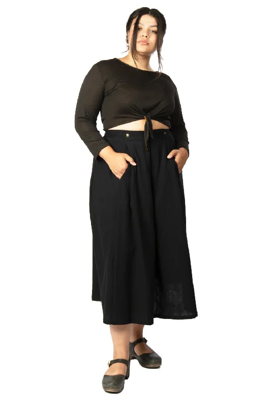 Rue Skirt in Black Double Gauze Earthy tone unclassified skirts