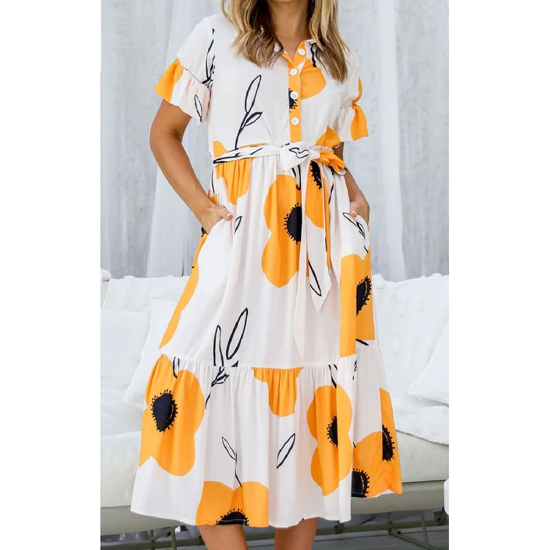 Dress Sunflower Midi Boho midi dresses