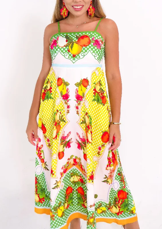 Limoncello Print Midi Dress Wrap midi dresses