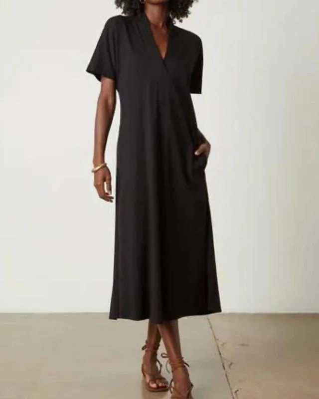 Nora Midi Dress In Black | Black Discounted midi dresses