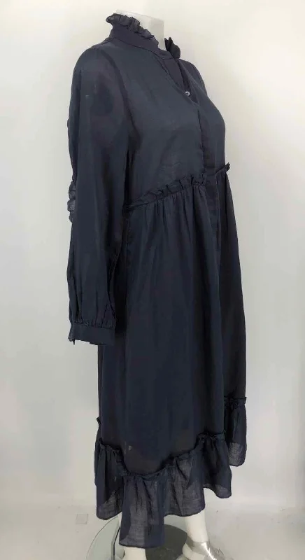 SEA NEW YORK Navy Ramie Midi Length Size 2  (XS) Dress Fall midi dresses