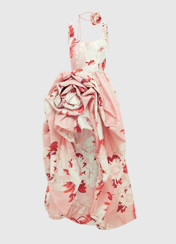 Illiana Rose Gown - Peony Print Cottagecore floral dresses