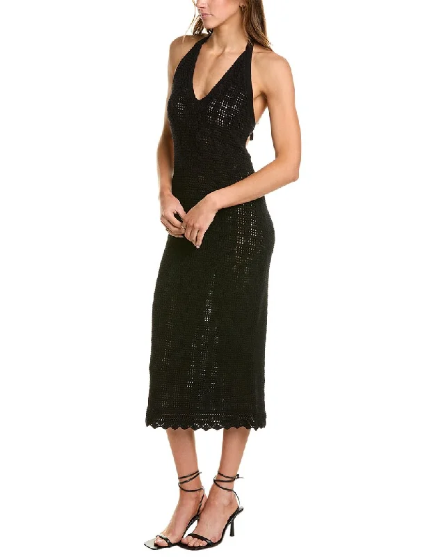 525 America Halter Crochet Maxi Dress High-Waist Maxi Skirt