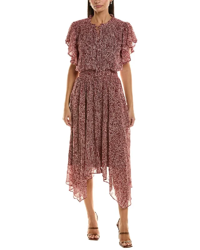 Bishop + Young Sienna Smocked Maxi Dress Boho Chic Maxi