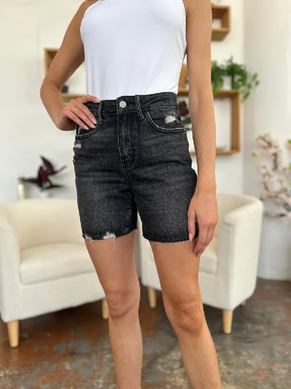 Judy Blue Full Size High Waist Rigid Magic Denim Shorts Boho Mini Skirt